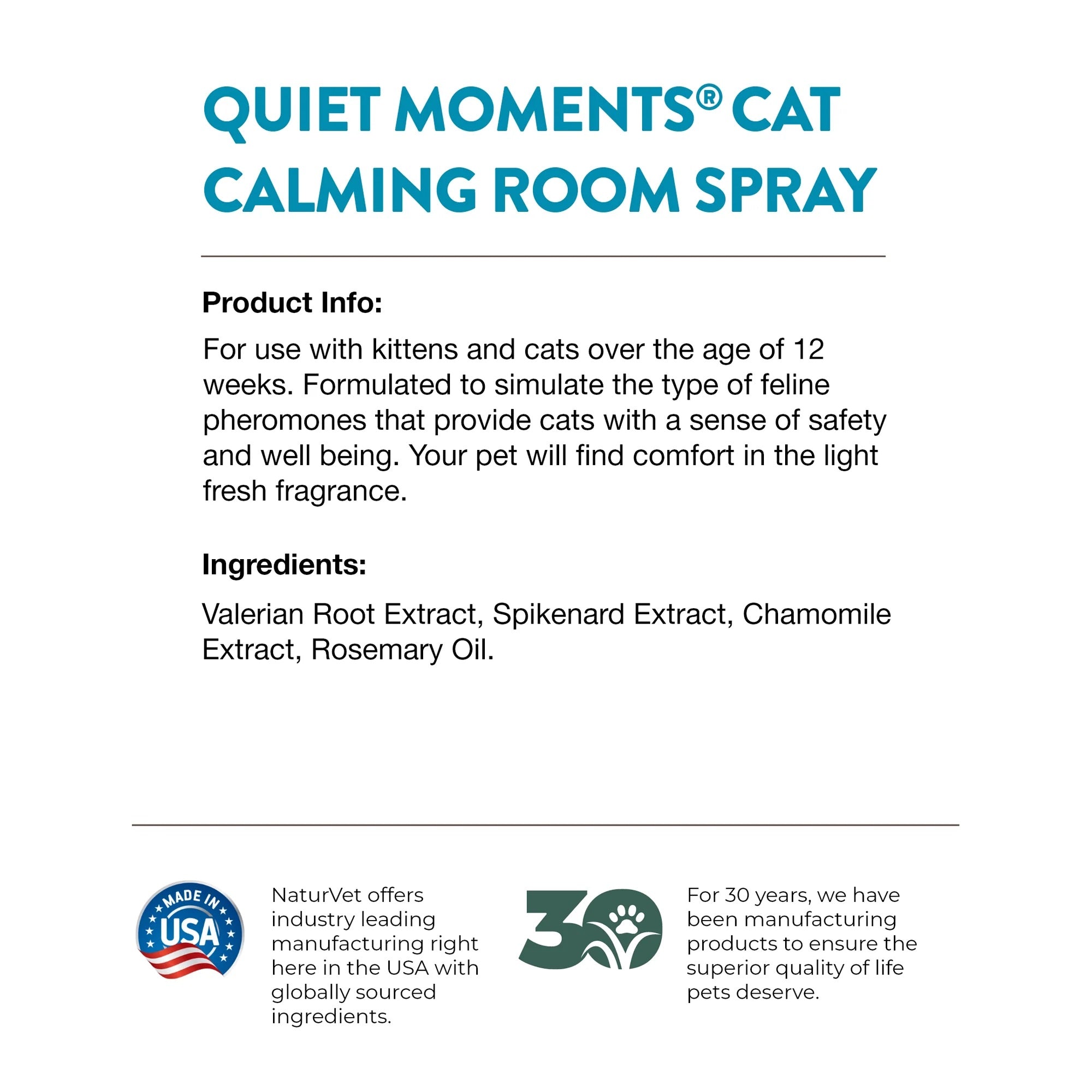 Naturvet Cat Quiet Moment Herbal Spray 8oz