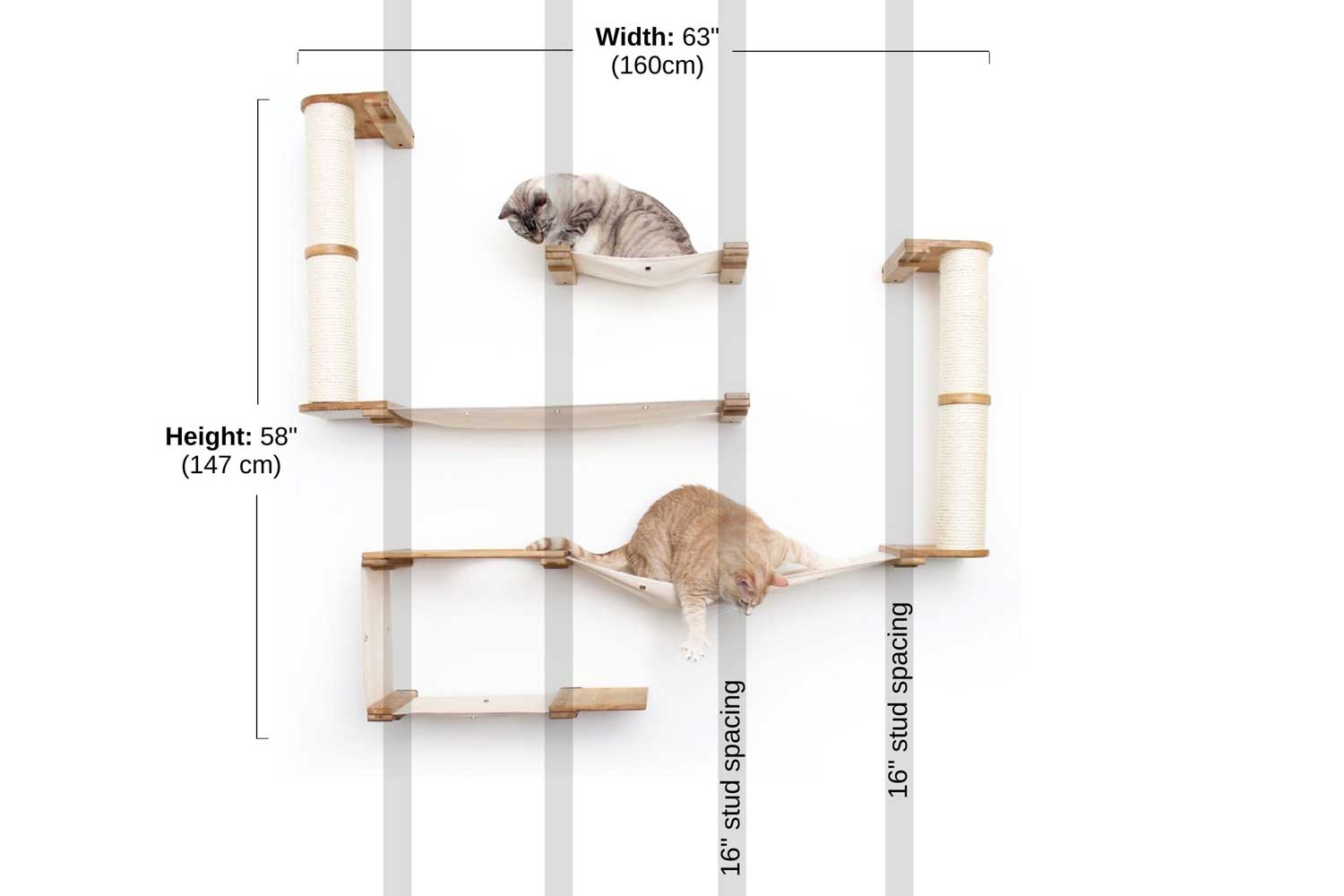 The Roman - A Wall Mounted Cat Scratcher Tree