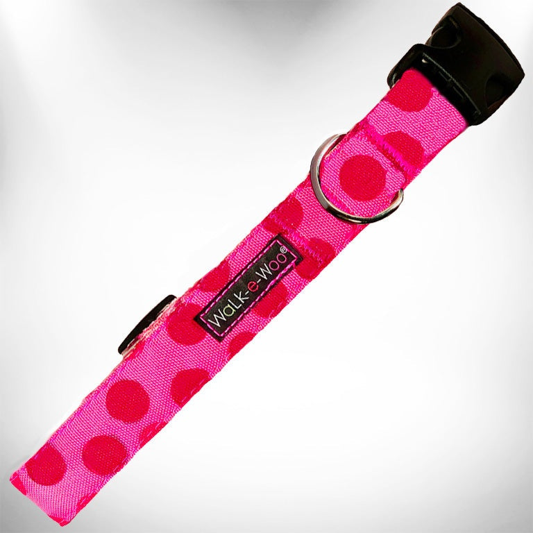 Walk-e-Woo Polka Dot Dog Collars, Leads, and Bows - Monotone - 6 Styles