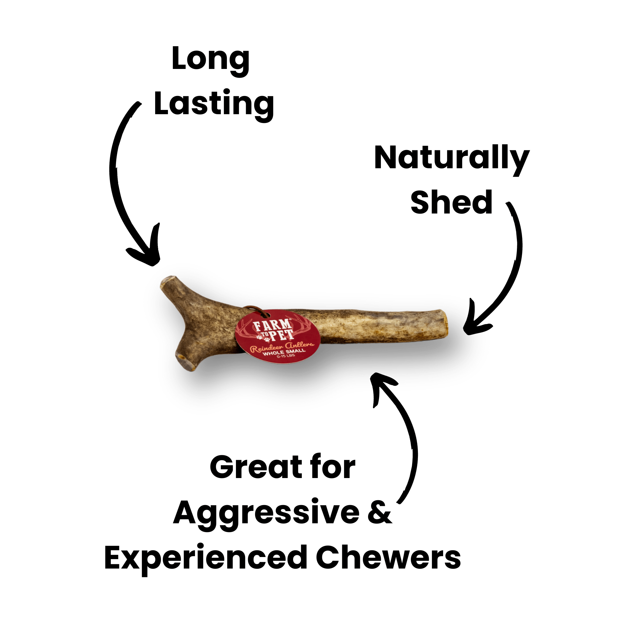 Farm To Pet Whole Reindeer Antlers for Dogs