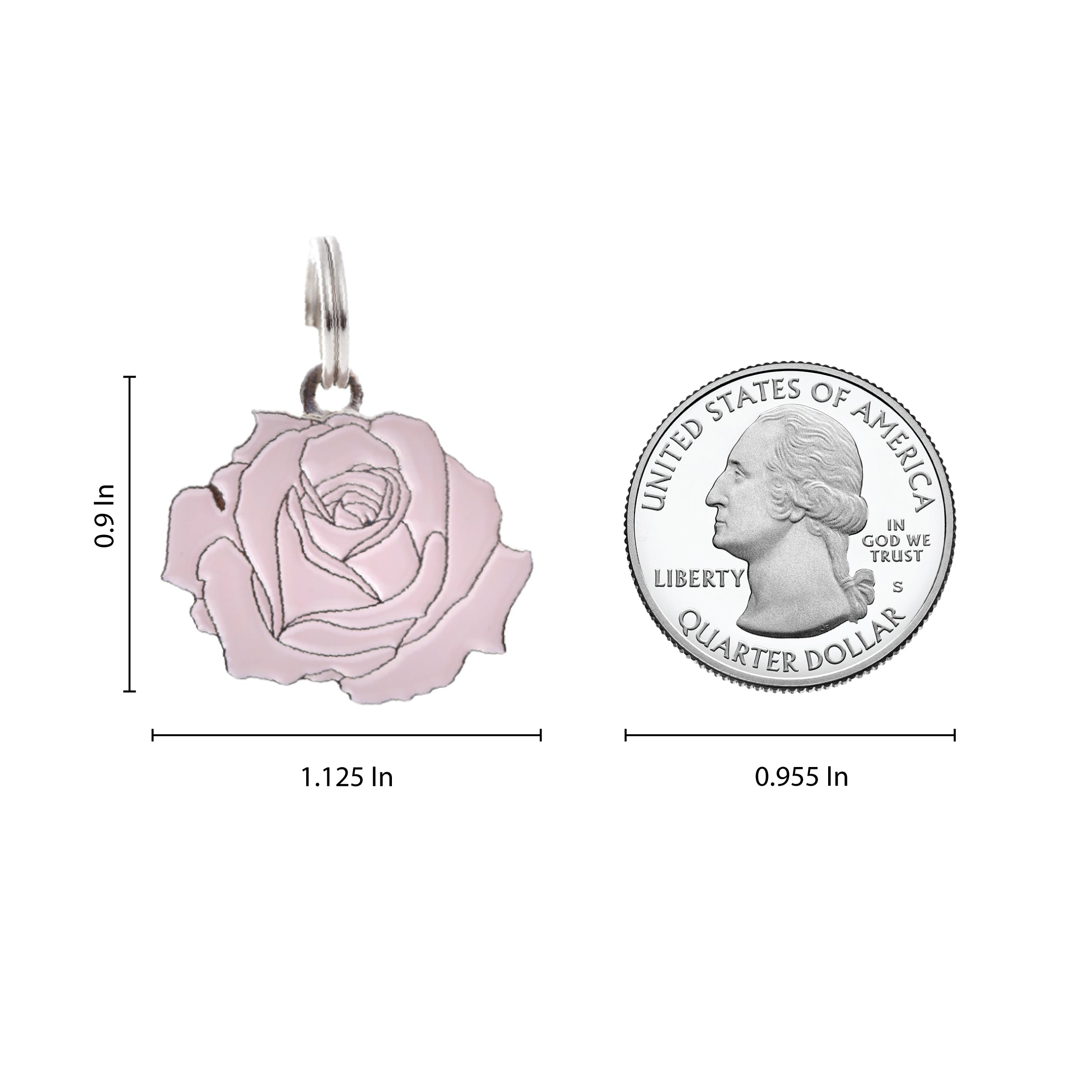 Rose - Silver & Pink - Pet ID Tag