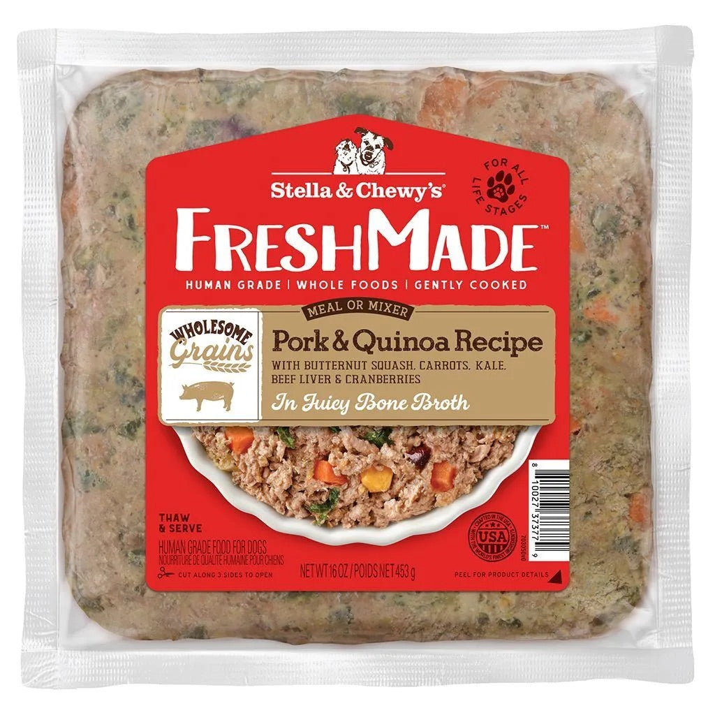 Stella & Chewy's Fresh Made Wholesome Grains Pork & Quinoa Frozen Dog Food (16oz)