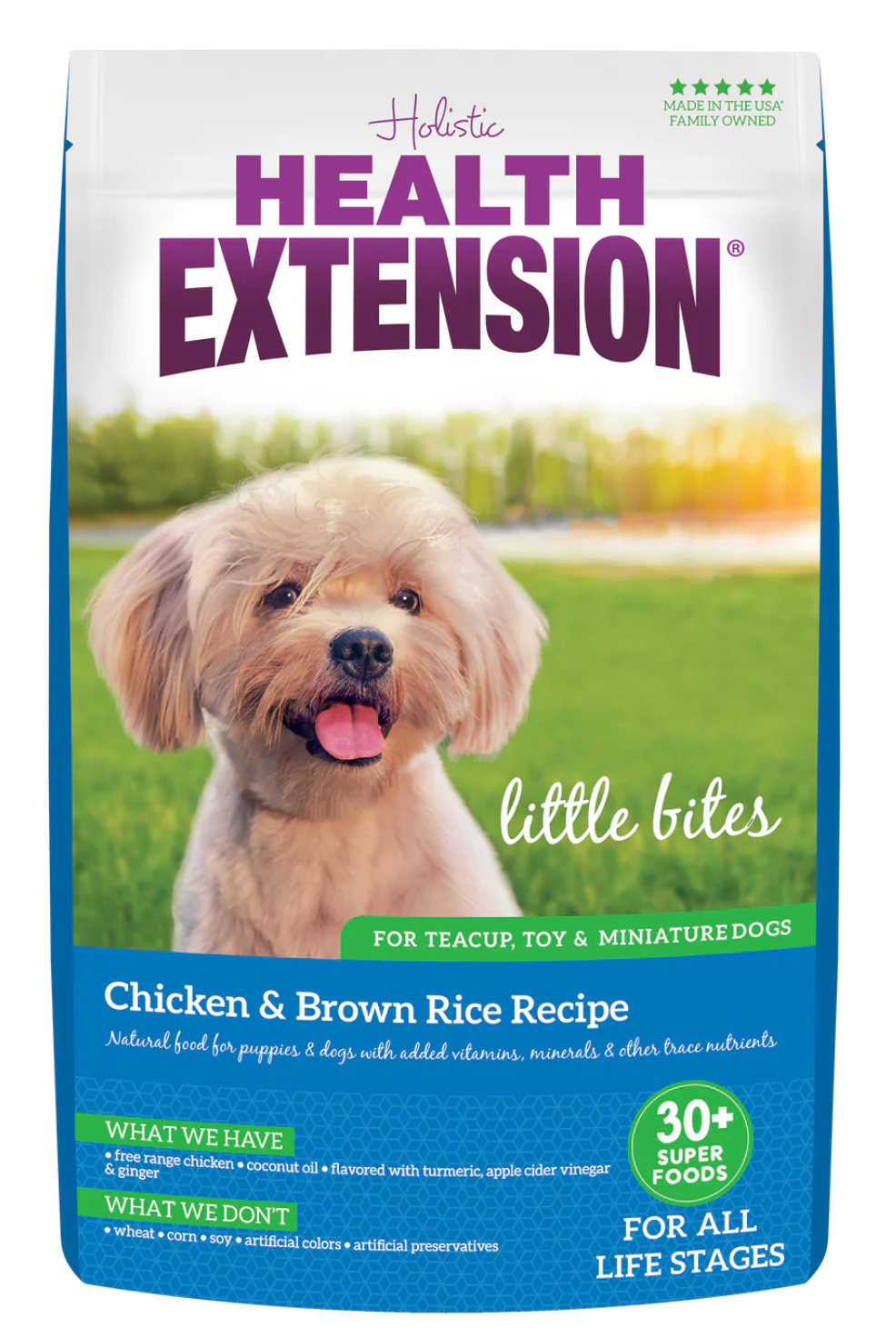 4 lb Health Extension All Life Stages Little Bites Alimento original para perros con pollo y arroz integral 