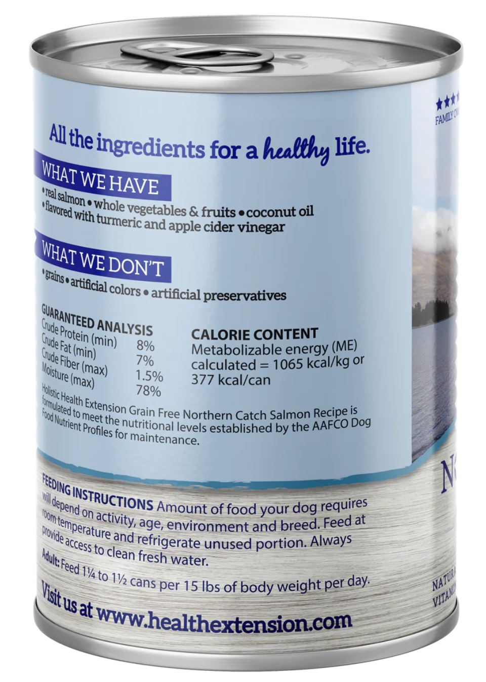 12.5oz Health Extension All Life Stages Alimento húmedo para perros Northern Catch Salmon sin cereales 