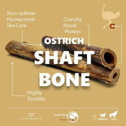 Ostrich Shaft Bones (11" x 2"): The Long-Lasting, Flavorful Chew for Medium to Large Dogs