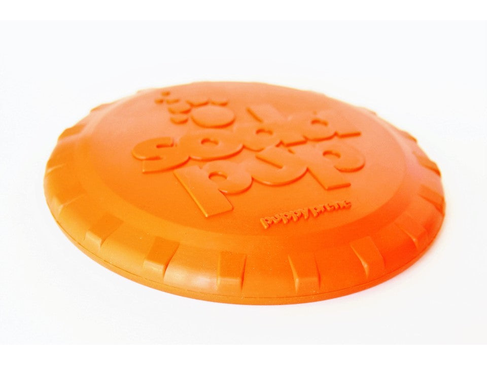 Bottle Top Flyer Durable Rubber Retrieving Frisbee - Orange