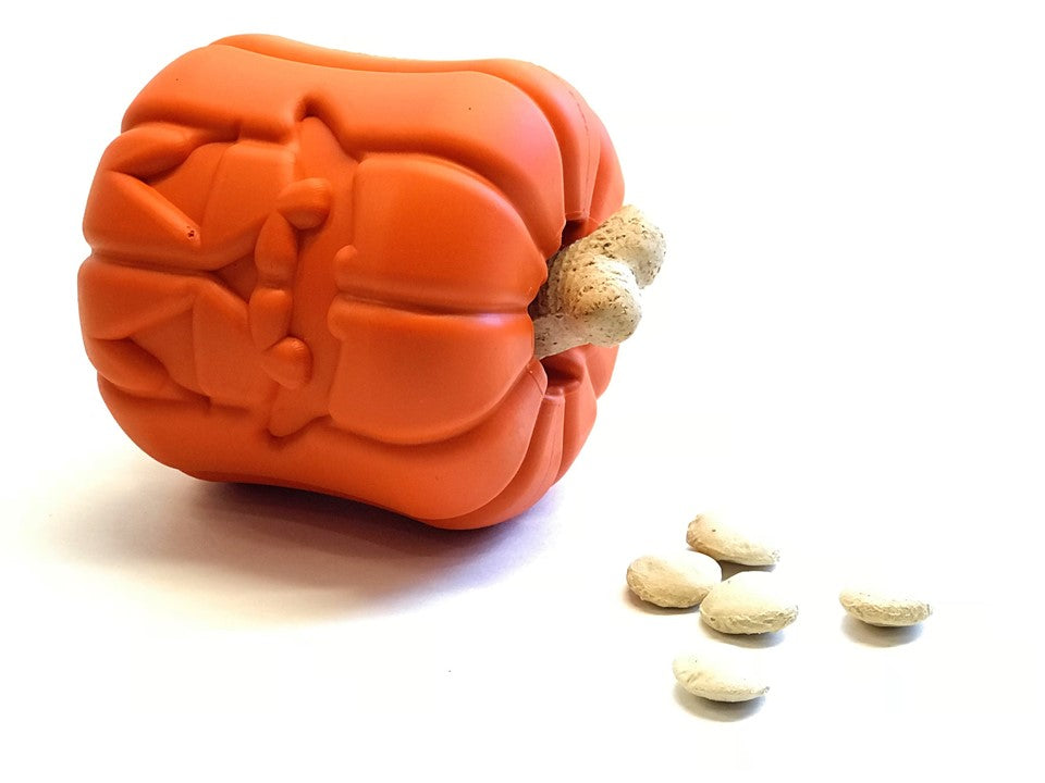 Jack O' Lantern eDispener Durable Rubber Chew Toy & Treat Dispenser