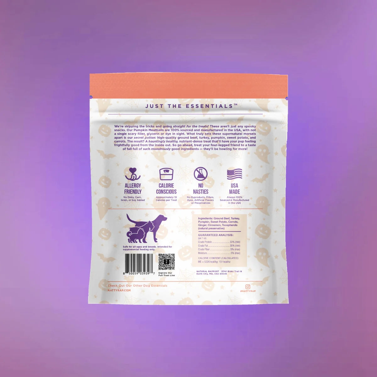 Natural Rapport The Only Spooky Pumpkin Meatballs Dogs Need 3oz