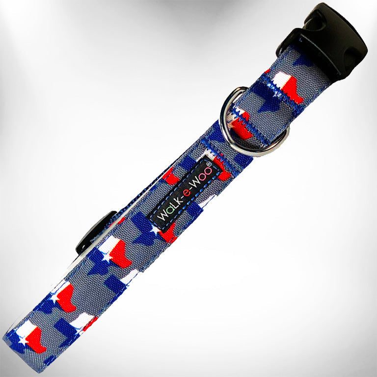 Walk-e-Woo Colorado and Texas Dog Collars, Leads, and Bows - 6 Styles