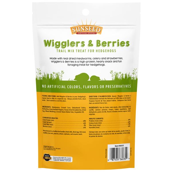 2.5oz Sunseed Vita Prima Wigglers & Berries Trail Mix Hedgehogs Treat