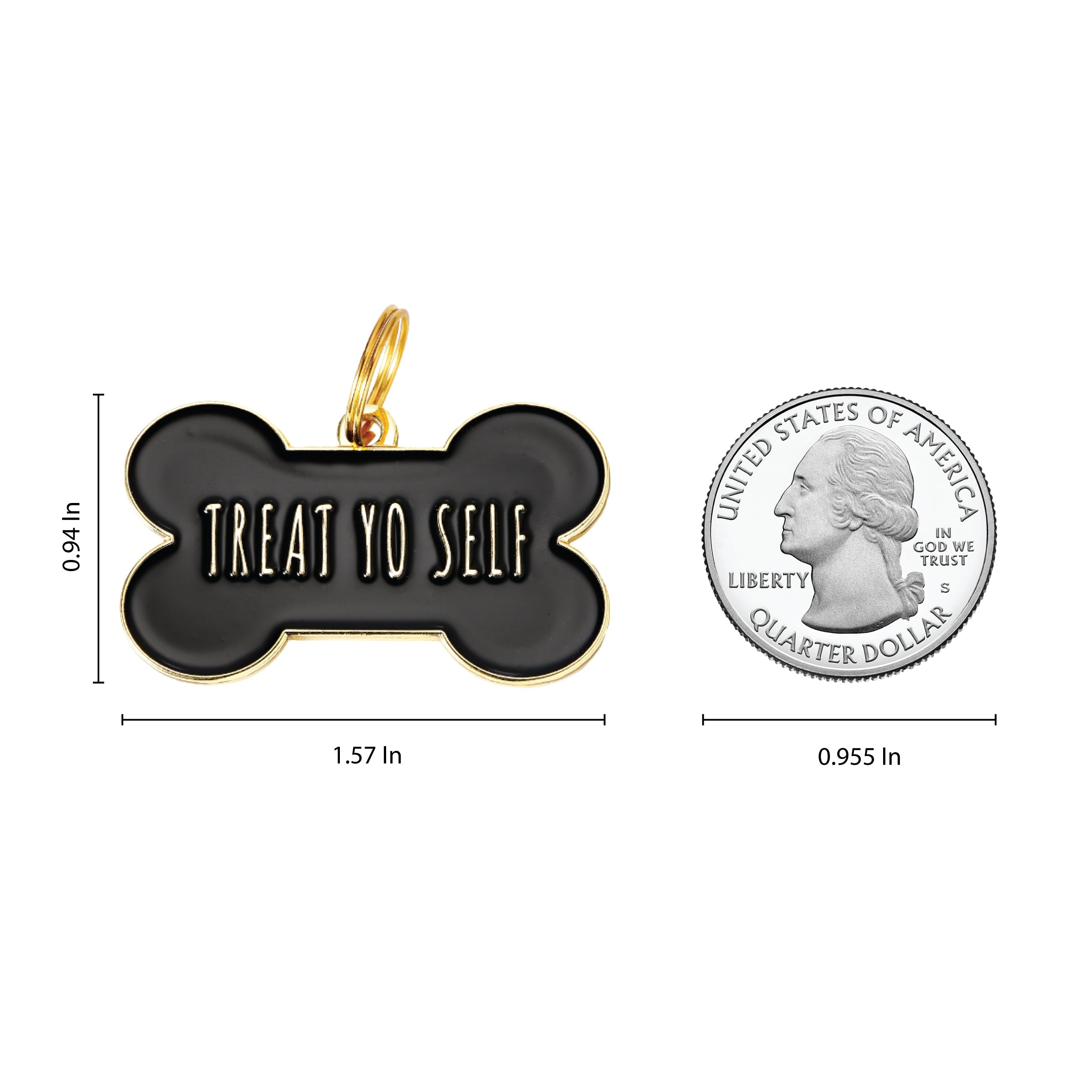 Treat Yo Self - Black - Pet ID Tag