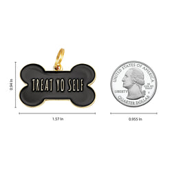 Treat Yo Self - Black - Pet ID Tag