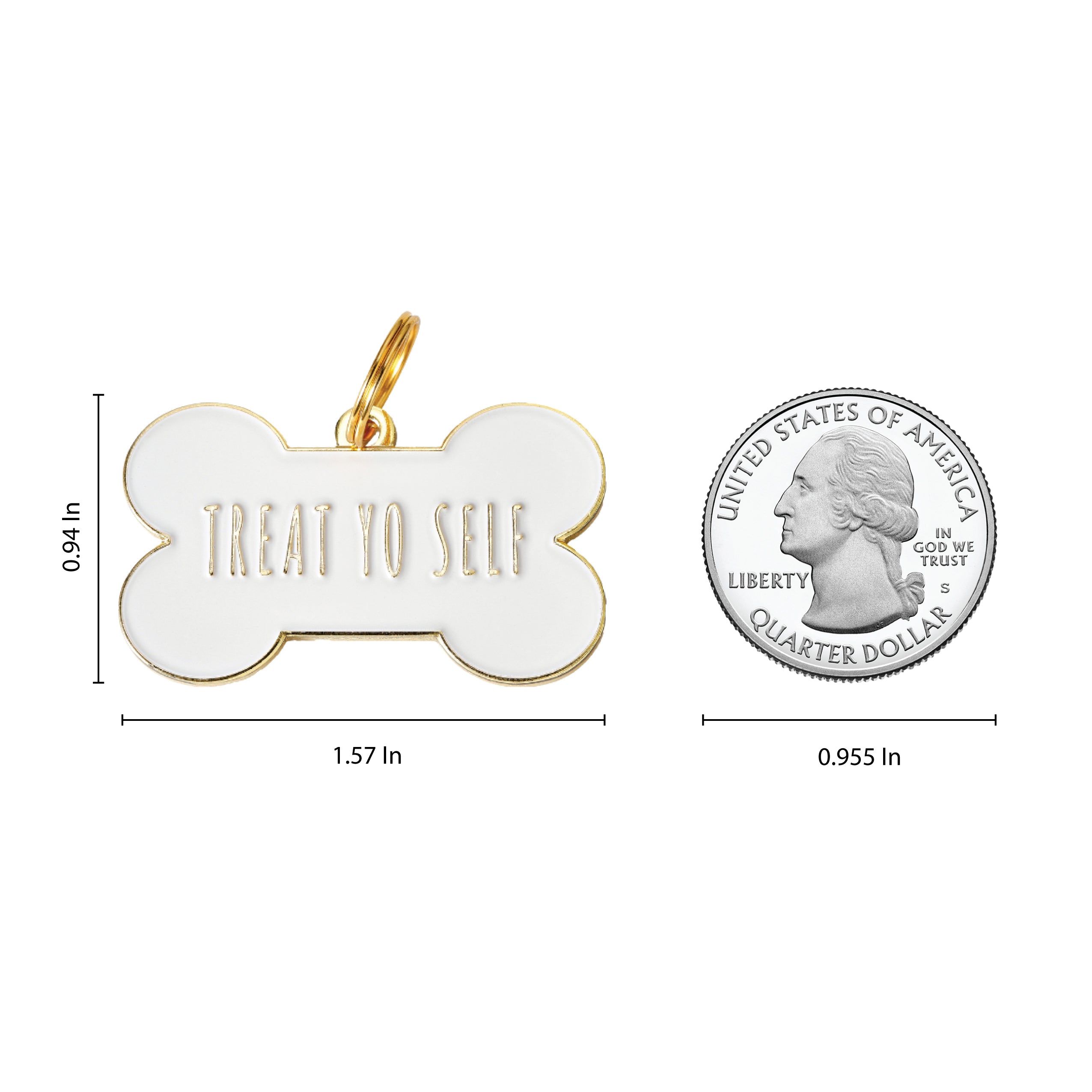 Treat Yo Self - White - Pet ID Tag