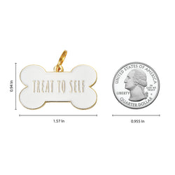 Treat Yo Self - White - Pet ID Tag