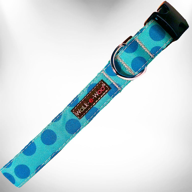 Walk-e-Woo Polka Dot Dog Collars, Leads, and Bows - Monotone - 6 Styles