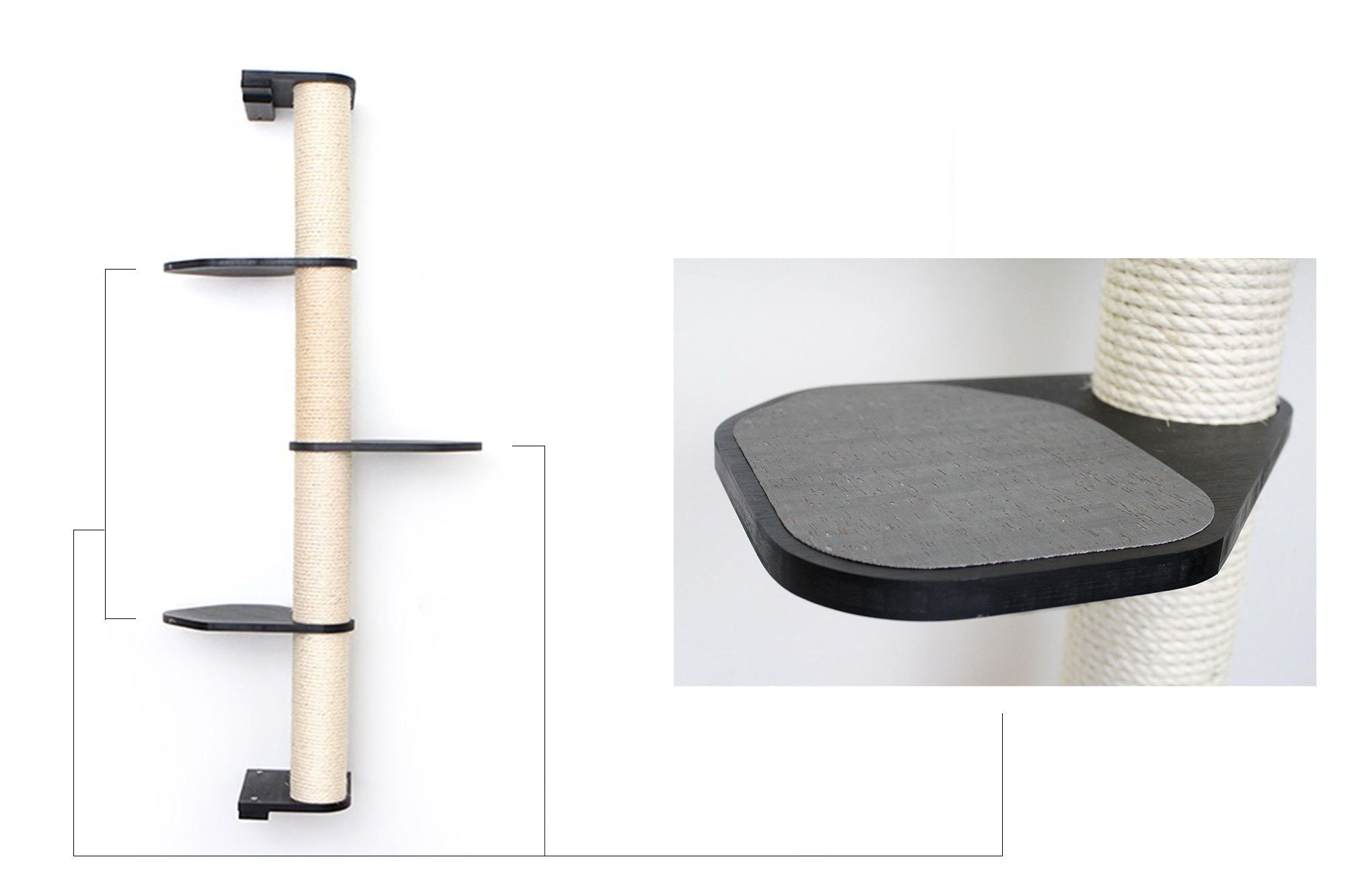 Wall Mounted Cat Climbing Pole - Sisal