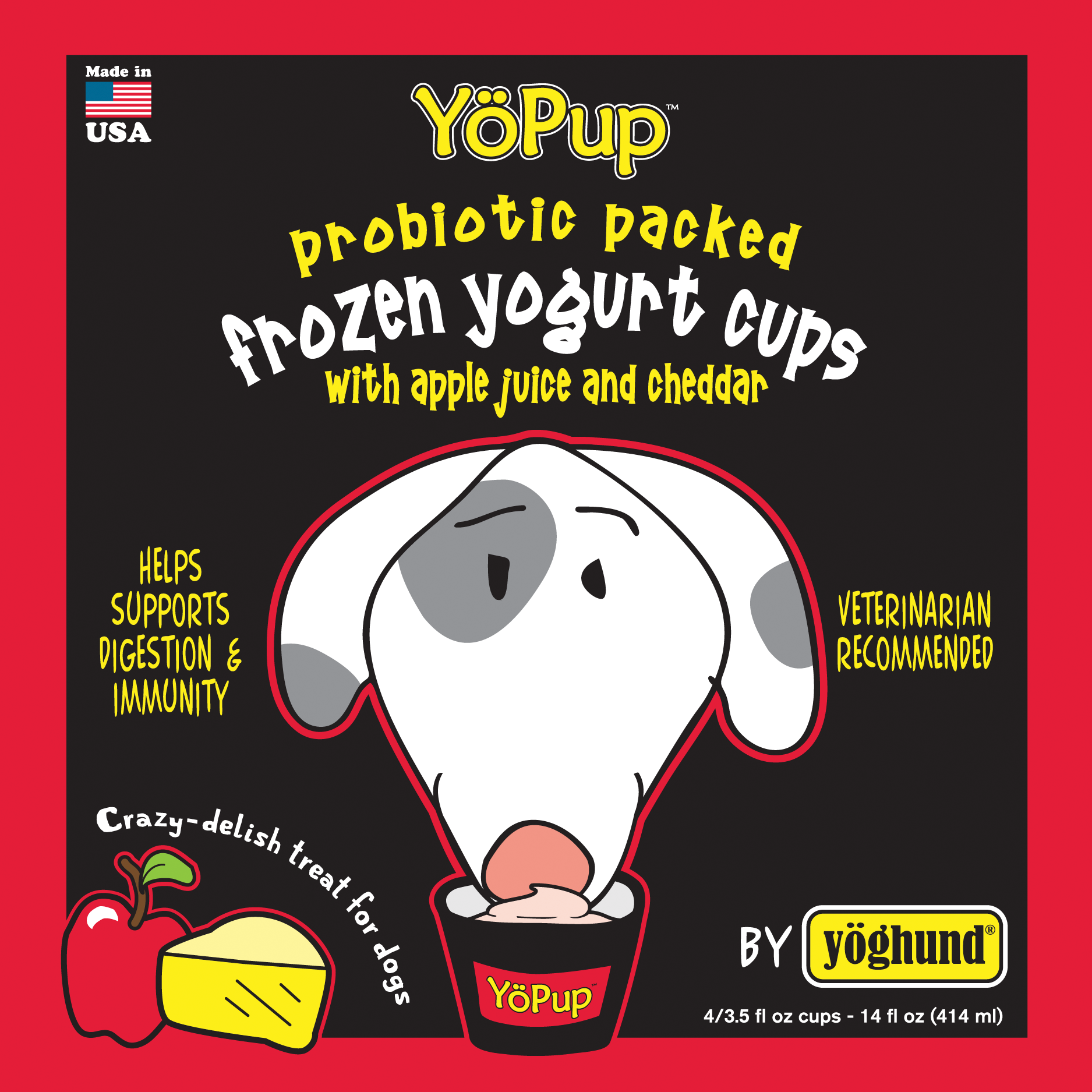 Yoghund Frozen Yogurt Apple & Cheddar 4pk