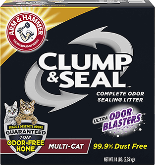 14 磅 Arm & Hammer Clump & Seal，完全密封气味结块猫砂