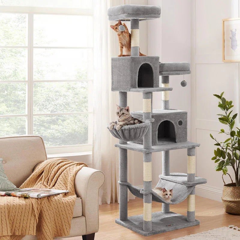 Elevate Your Cat's Playtime with the Timmins 78.3" Multi-Level Cat Tree - Cozy Condos & Scratching Posts Included!