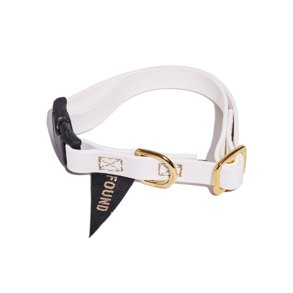 Biothane® Leather Alternative Dog & Cat Collar – Waterproof & Durable | White