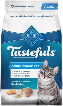 Alimento seco para gatos con pollo y arroz integral para adultos Tastefuls Blue Buffalo de 7 lb