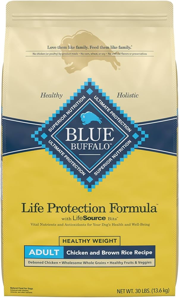 15 磅 Blue Buffalo 成年健康体重、鸡肉和糙米干狗粮