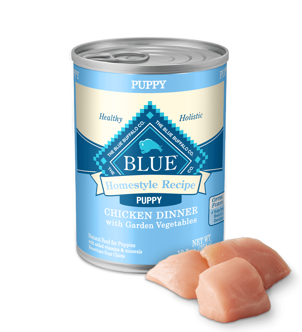 Pollo casero Blue Buffalo Puppy de 12,5 oz con verduras de la huerta, latas húmedas para perros