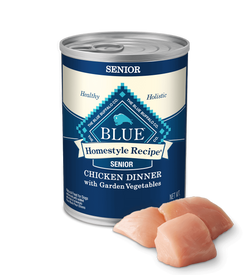 Pollo casero Blue Buffalo Senior de 12.5 oz con verduras de la huerta Latas húmedas para perros