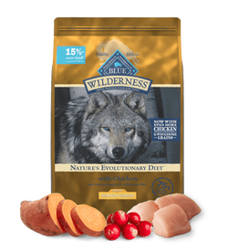 24 lb Blue Buffalo Wilderness Pollo adulto de peso saludable con granos saludables Alimento seco para perros