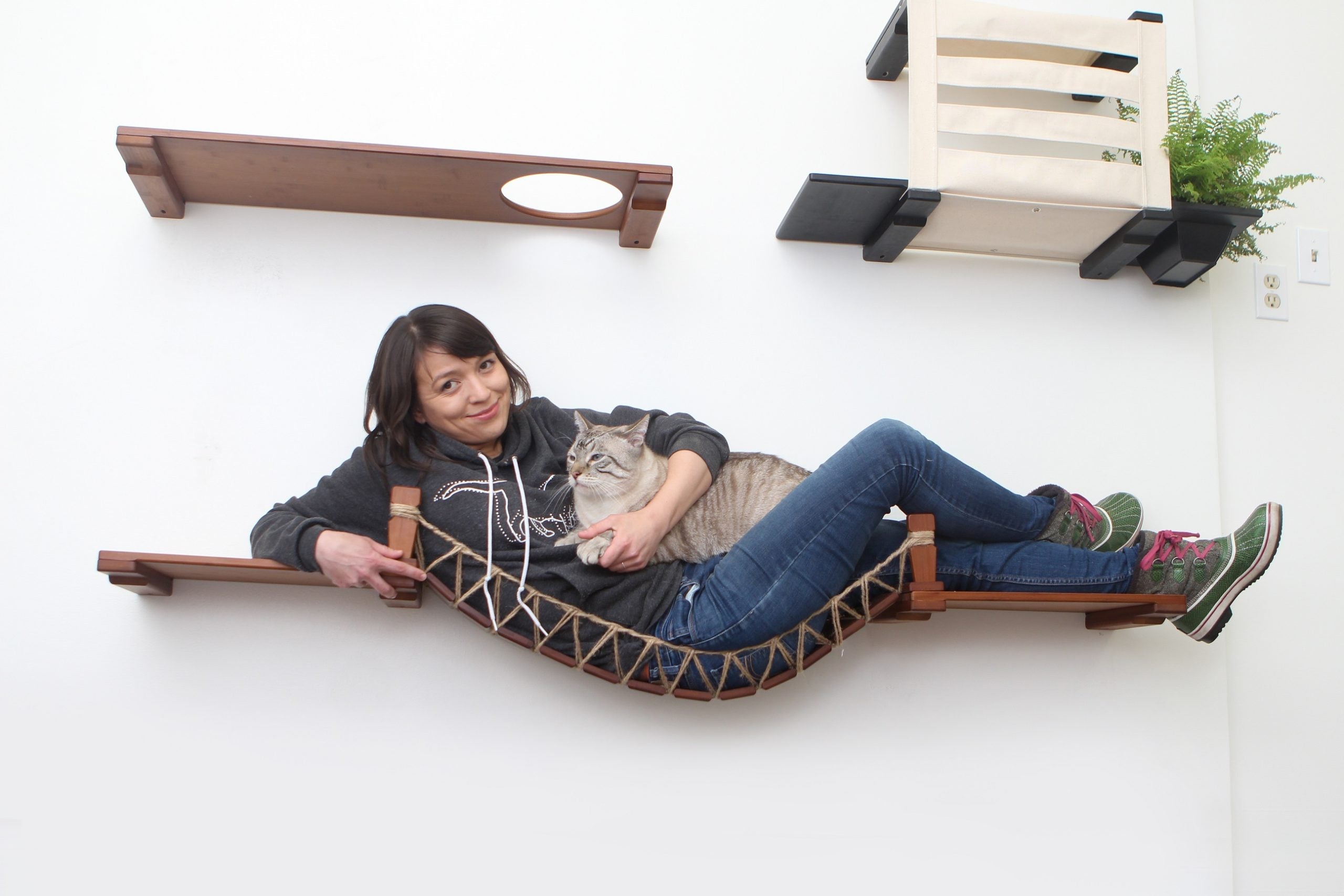 Cat Wall Bridge and Shelf Set