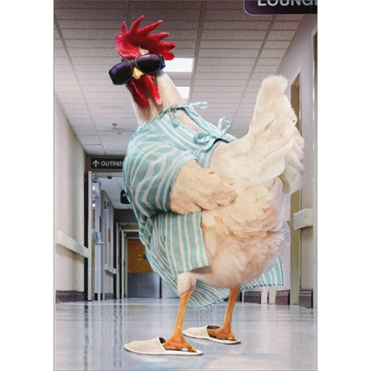 Avanti Rooster Hospital Gown Greeting Card