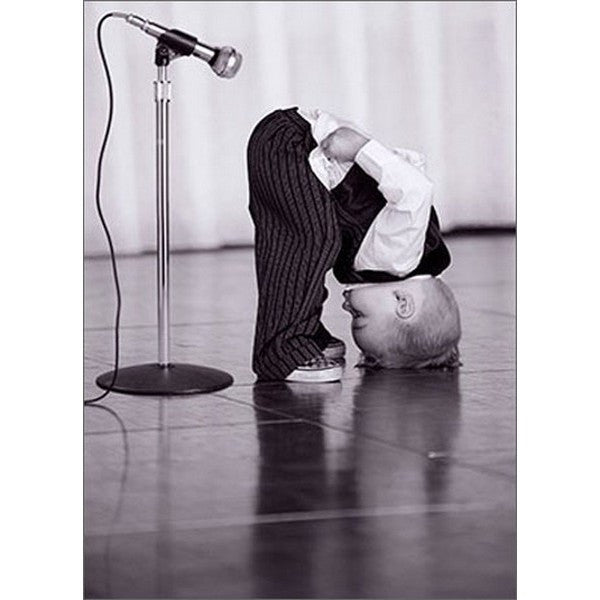 Avanti Boy Bending Microphone Greeting Card