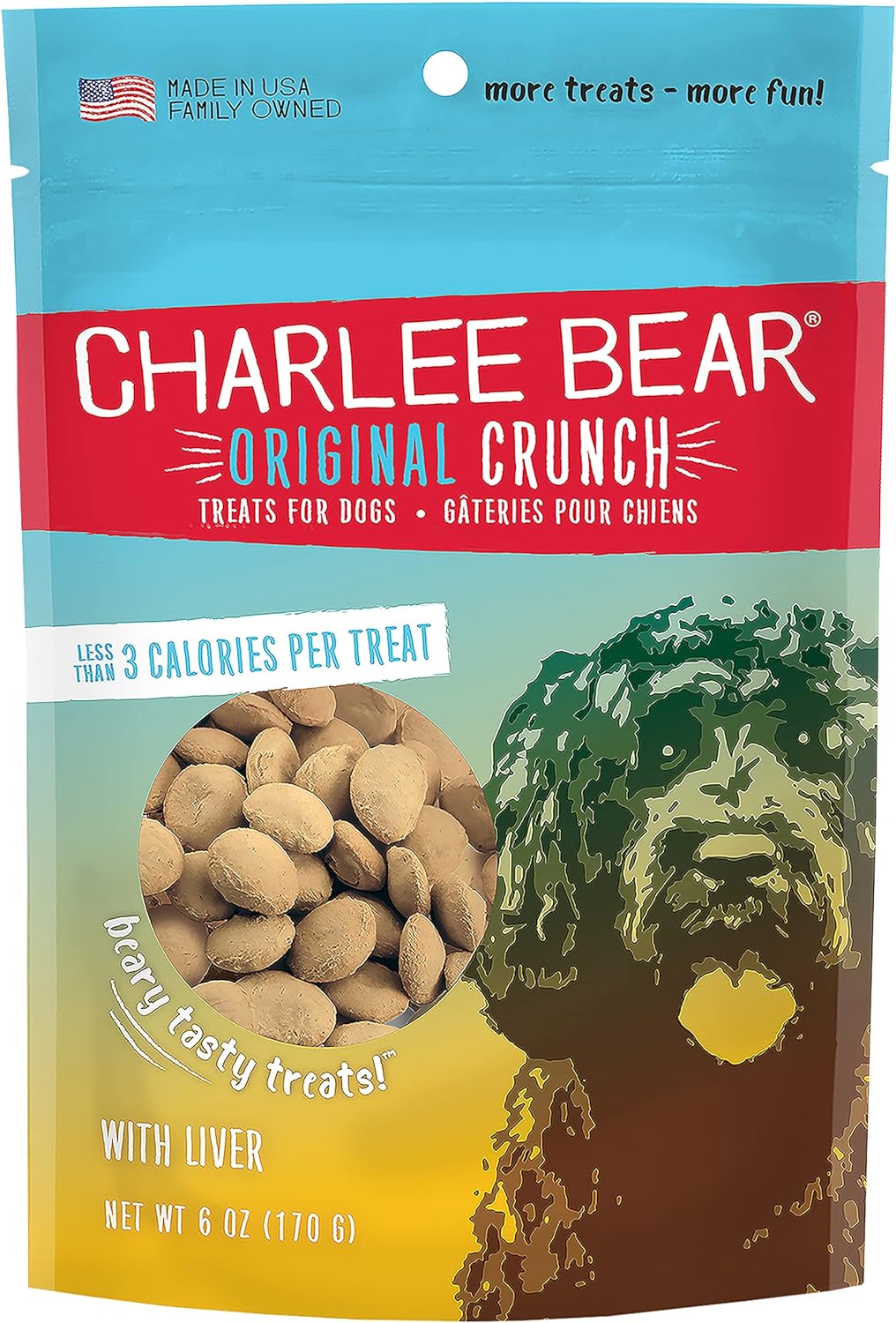 Golosinas para perros Charlee Bear Original Crunch de hígado de 16 oz