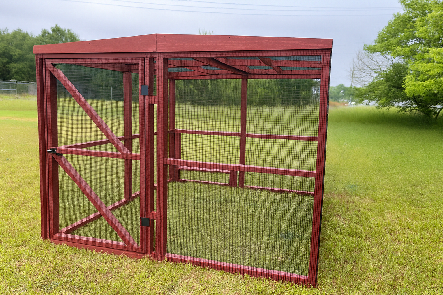 Wooden 16 Ft. Chicken Run (8’W X 16’L X 6’3”H)