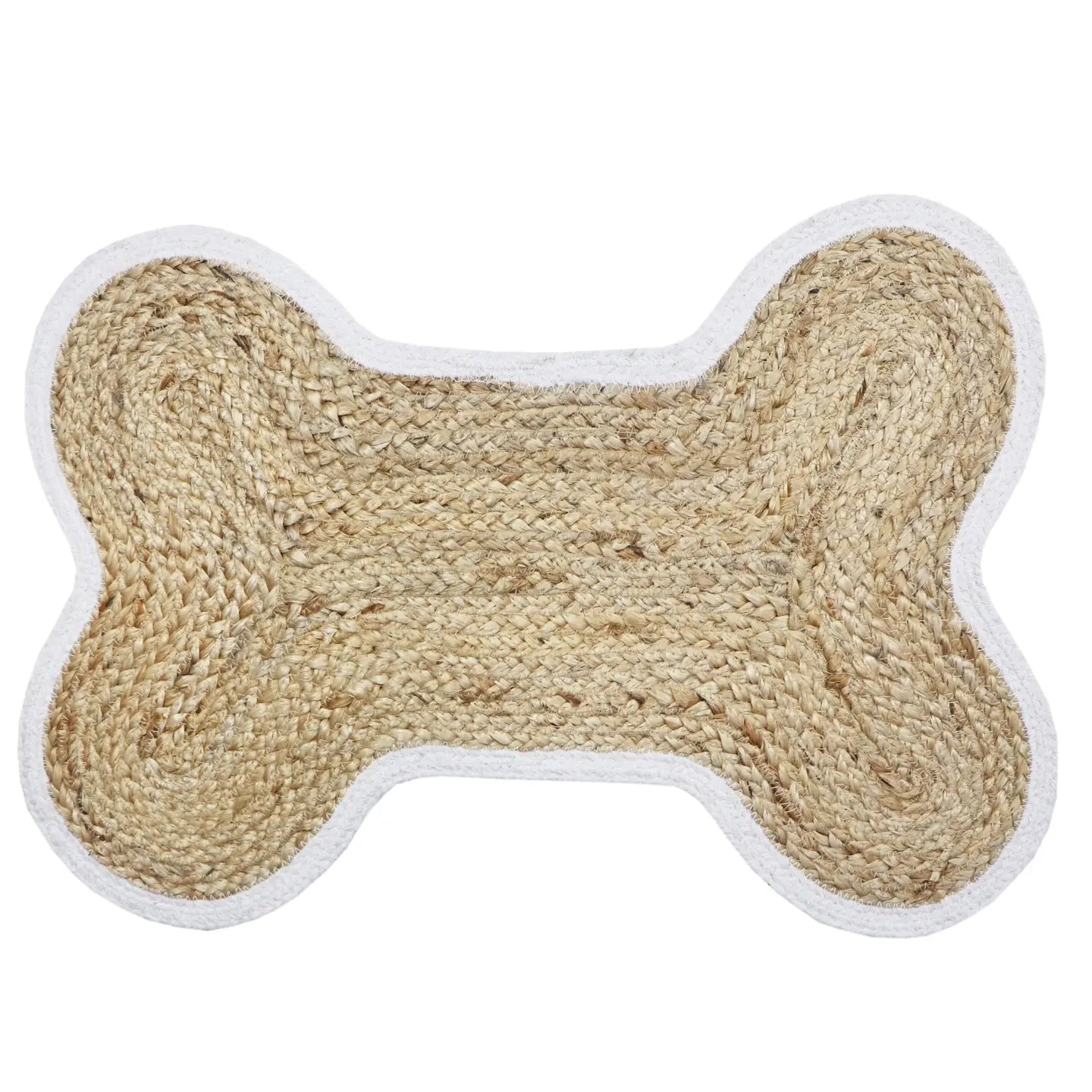 Park Life Designs Loxley Pet Placemat - Bone Shape - White Edge