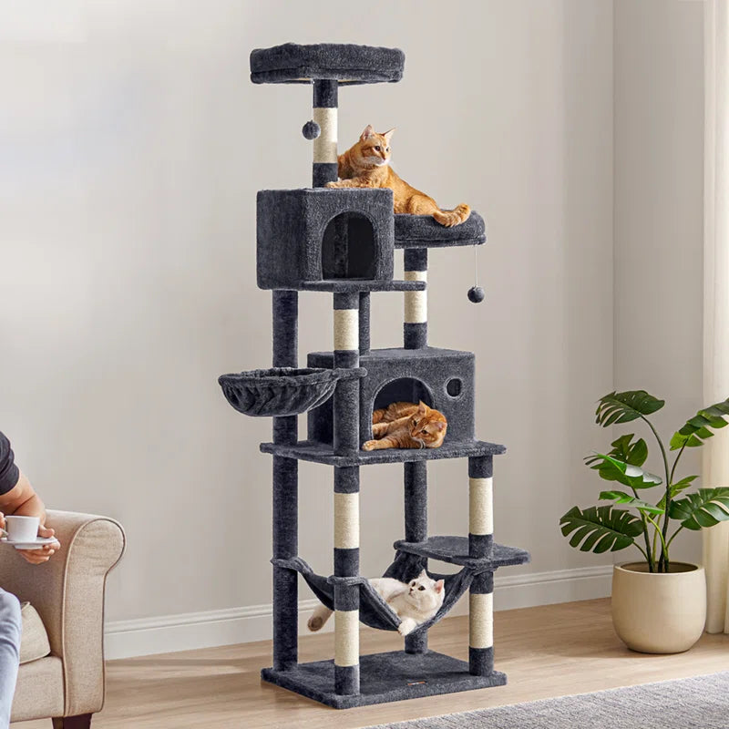 Elevate Your Cat's Playtime with the Timmins 78.3" Multi-Level Cat Tree - Cozy Condos & Scratching Posts Included!