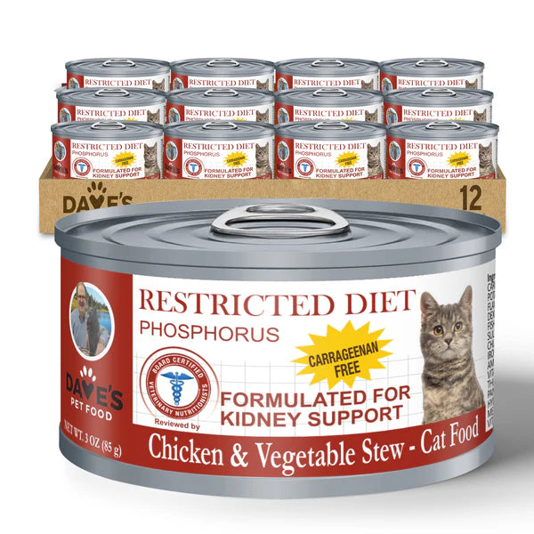 Dave's Pet Food Cat Restricted Phosphorus Diet Chicken & Vegetable Stew (3oz)