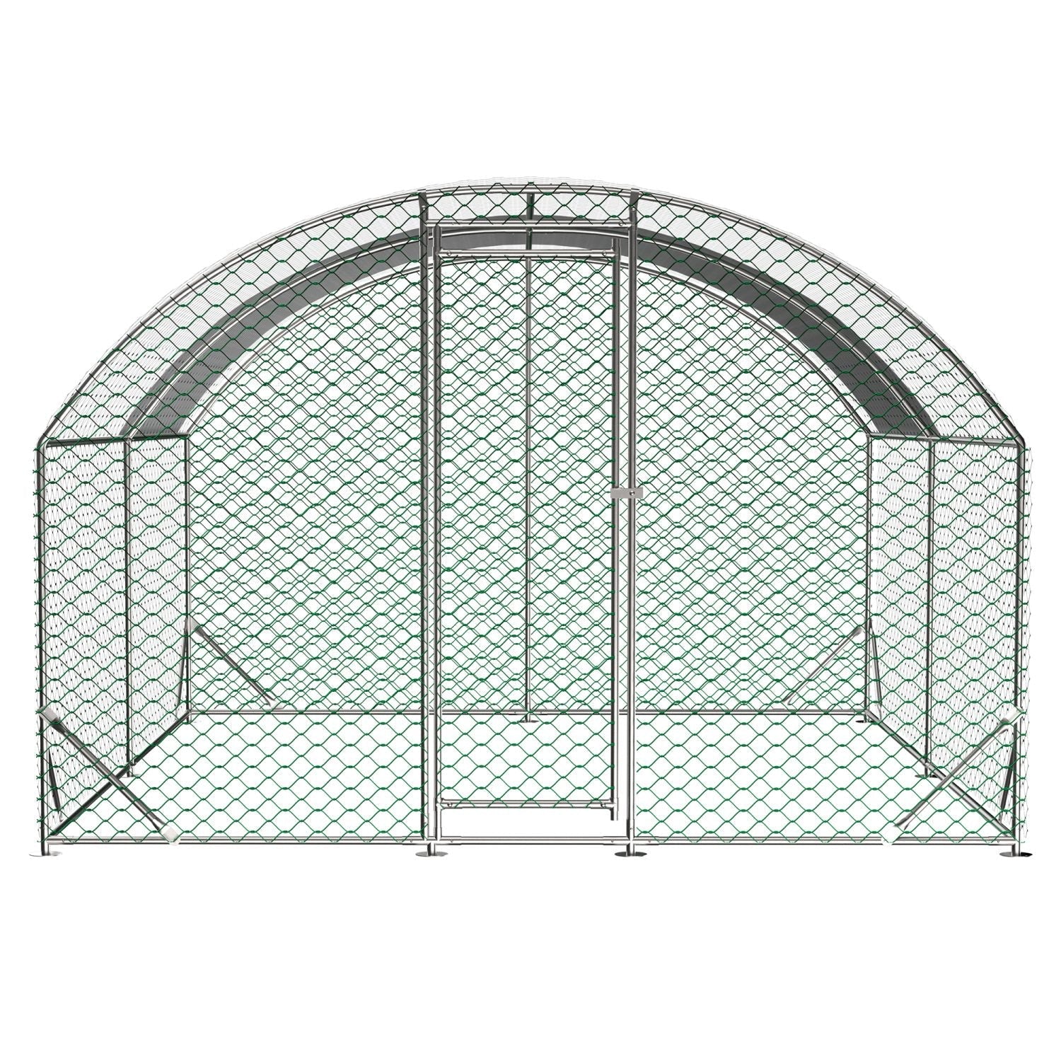 Large Walk-In Metal Chicken Run – Outdoor Coop with Roof Cover