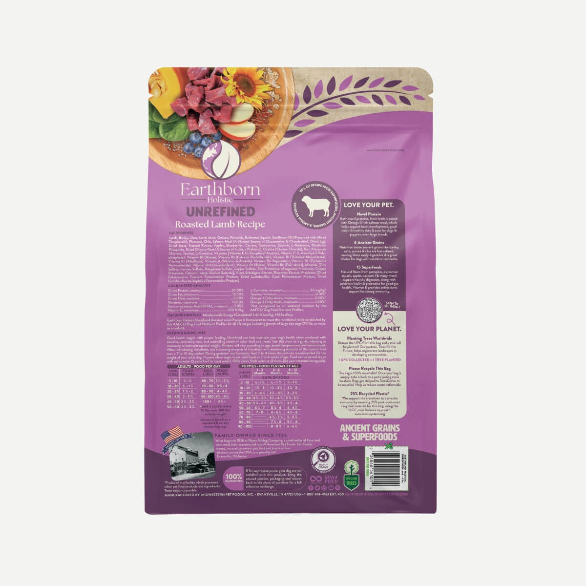 Earthborn Flutterby Earthborn All Life Stages Unrefined Ancient Roasted Lamb Dry Dog Food