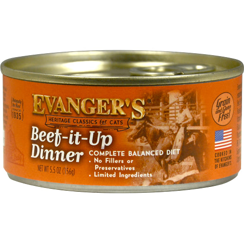 Comida húmeda para gatos Evanger's All Life Stages Classic Beef It Up Dinner de 5.5 oz