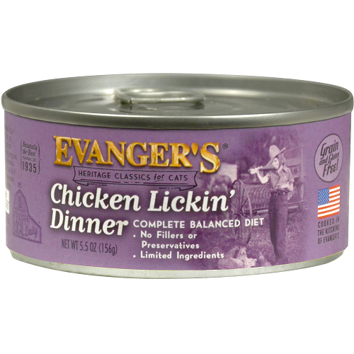 Comida húmeda para gatos Evanger's All Life Stages Classic Chicken Lickin' Dinner de 5.5 oz