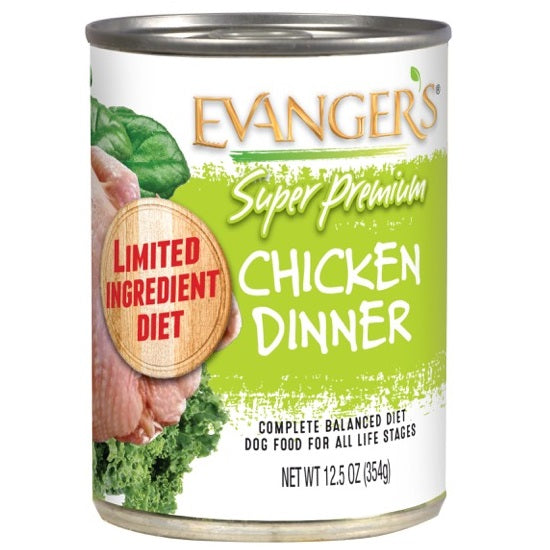 Lata húmeda para perros con cena de pollo Evanger's Super Premium All Life Stages de 12.5 oz