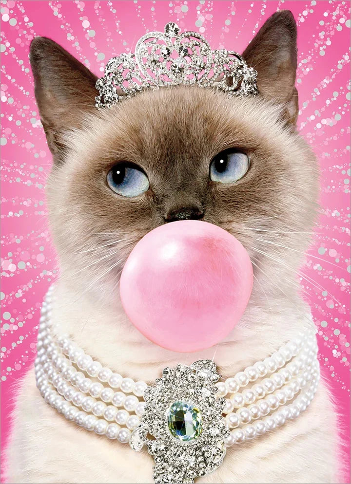 Avanti Fancy Bubble Gum Cat Core Greeting Card