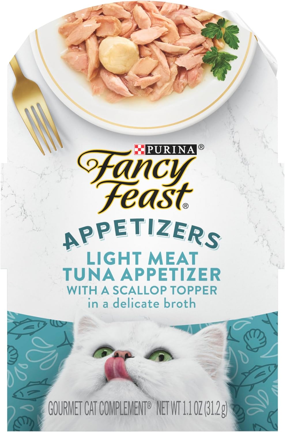 1.1 盎司 Fancy Feast 开胃菜清淡金枪鱼和扇贝湿猫粮