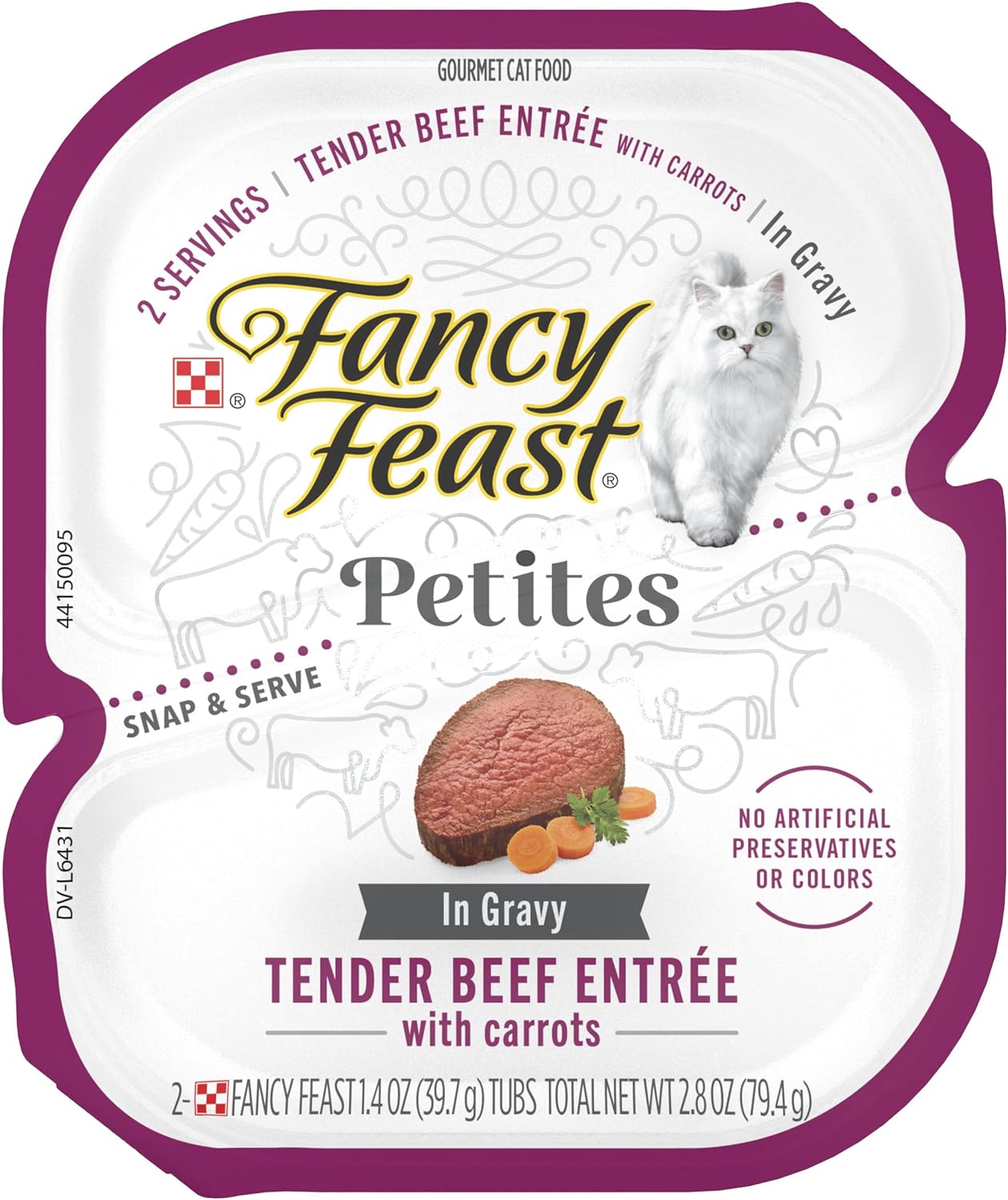 Fancy Feast Petites carne de res con zanahorias en salsa, comida húmeda para gatos de 2.8 oz 