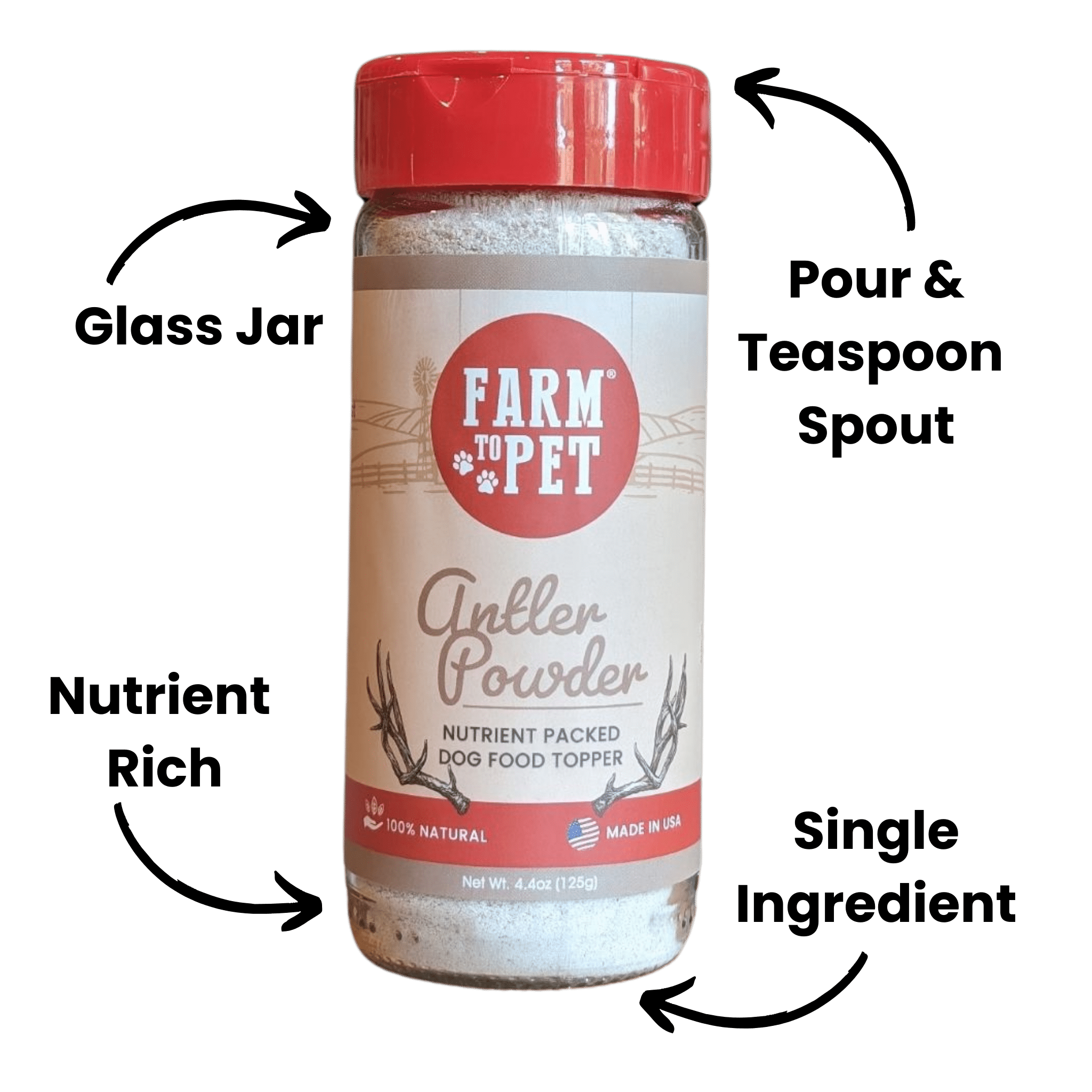 Farm To Pet Antler Powder Dog Food Topper