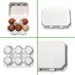 Half Dozen Egg Cartons - Henlay Blank Flat Top, Six Pack, 2 colors, 20 or 100