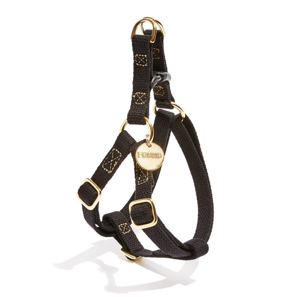 Found My Animal Black Cotton Dog & Cat Harness – Adjustable, Durable & Stylish