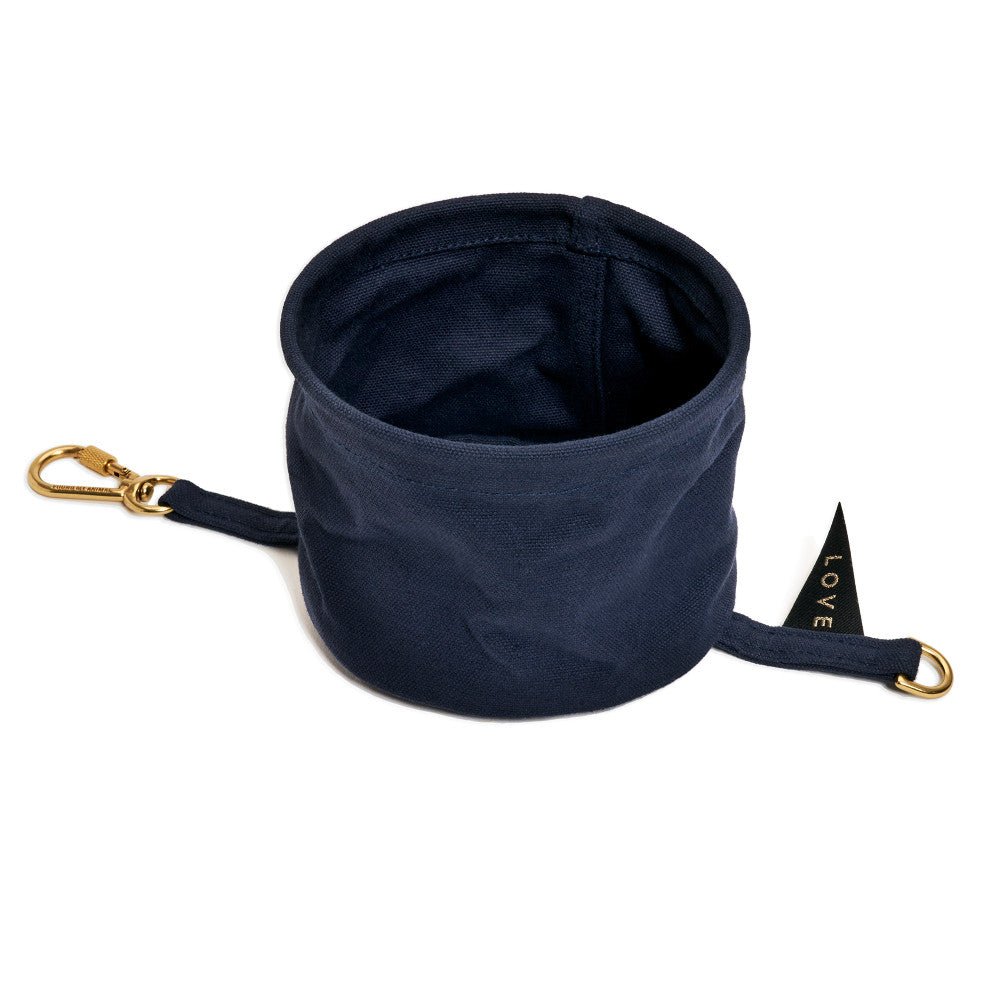 Found My Animal Midnight Cotton Canvas Collapsible Dog Water Bowl