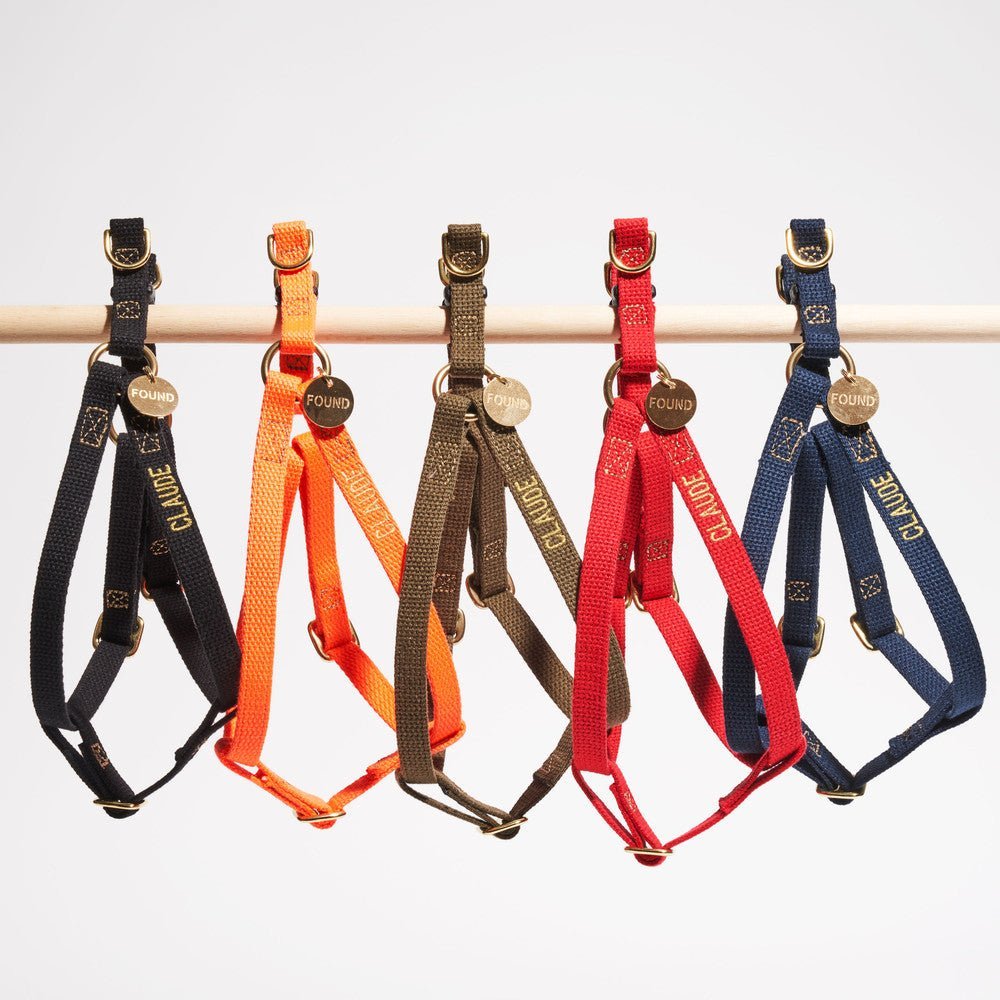 Found My Animal Navy Cotton Dog & Cat Harness – Adjustable, Durable & Stylish